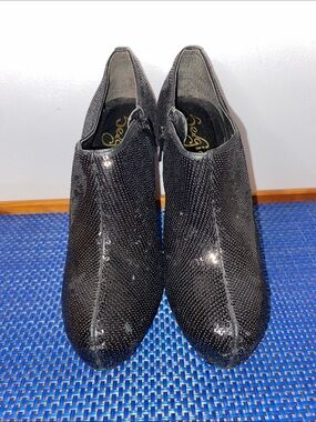Sergio Zelcer glitter booties, preowned, sz. 8
